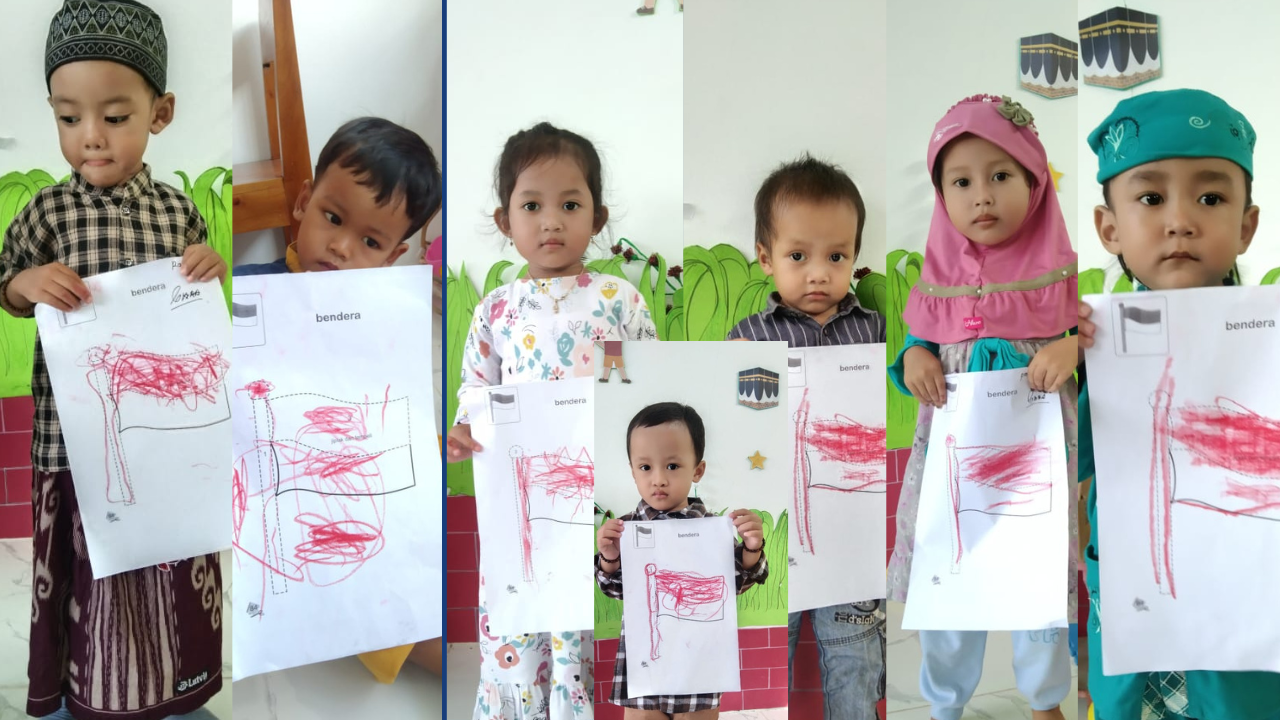 Semangat Kemerdekaan! Anak-Anak PAUD Itqanul Athfal Boyolali Mewarnai Bendera Merah Putih